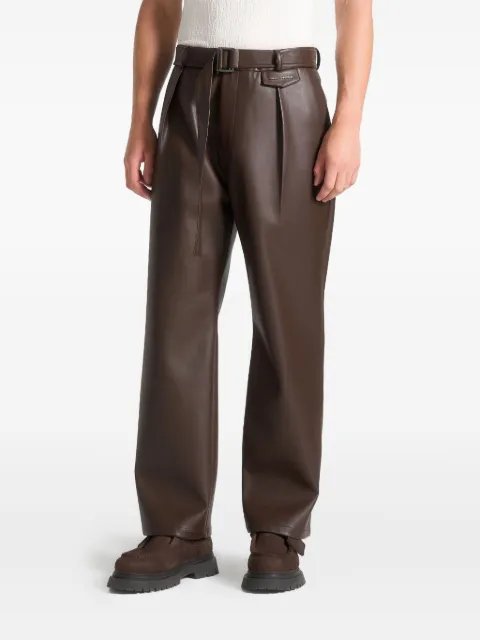 Manière De Voir Serge pleated faux-leather trousers