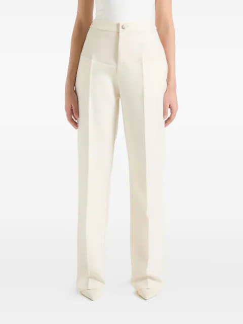 Manière De Voir Blanche faux leather-panel trousers