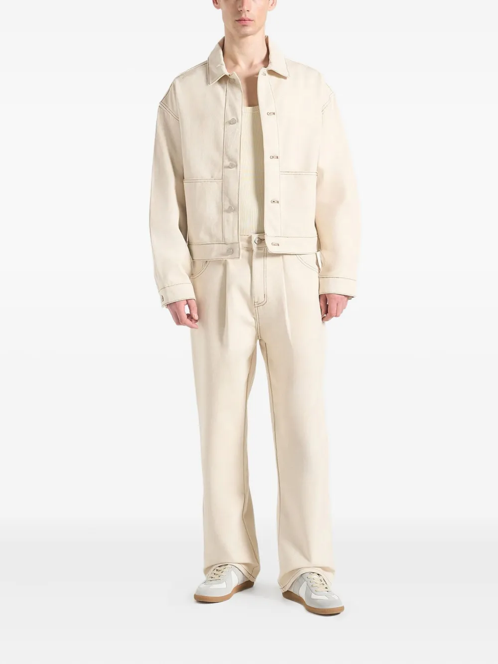 Manière De Voir Arnault geplooide jeans - Beige