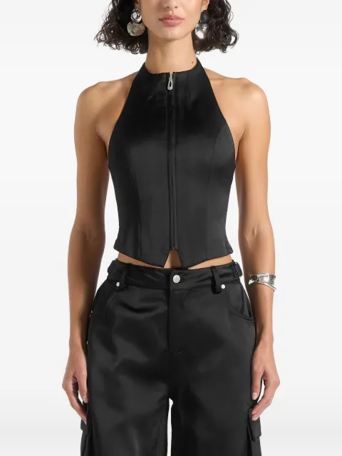Manière De Voir Claudette zip-front halter top