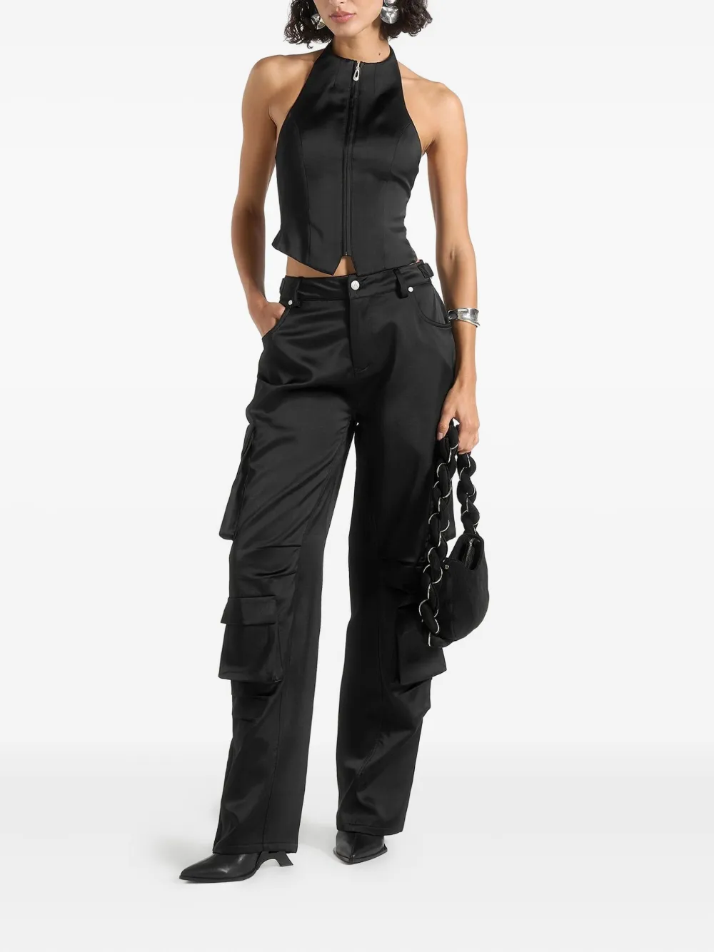 Manière De Voir Claudette zip-front halter top | Vests & Tank Tops | Image 2