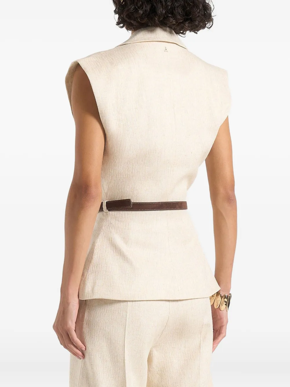 Manière De Voir Wide-shoulder Waistcoat In Neutral