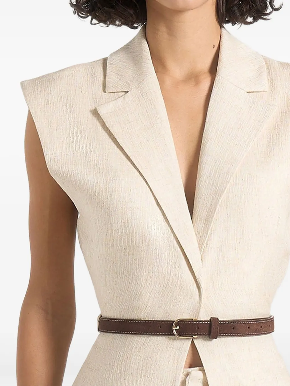 Manière De Voir Wide-shoulder Waistcoat In Neutral