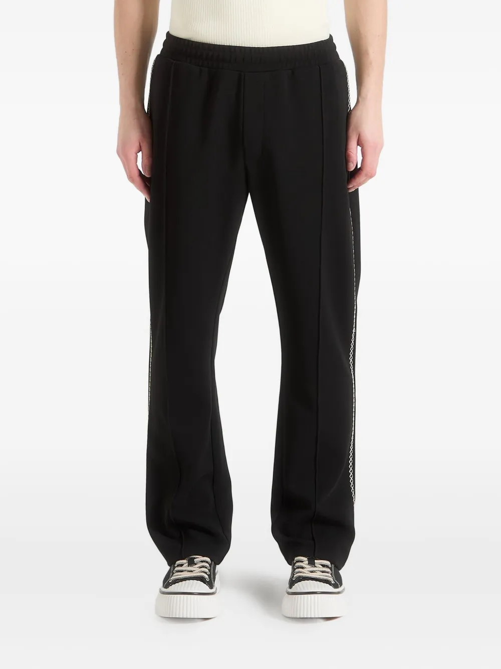 Manière De Voir Gael whipstitch side-stripe trousers | Black | Image 1