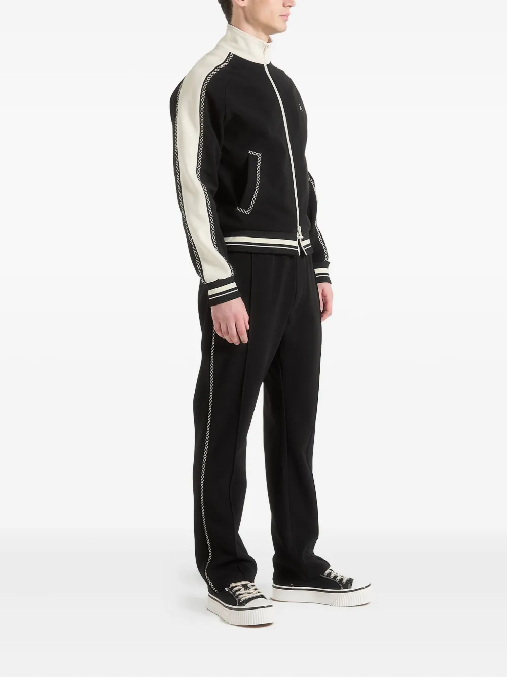 Manière De Voir Gael whipstitch side-stripe trousers | Sweatpants | Image 2