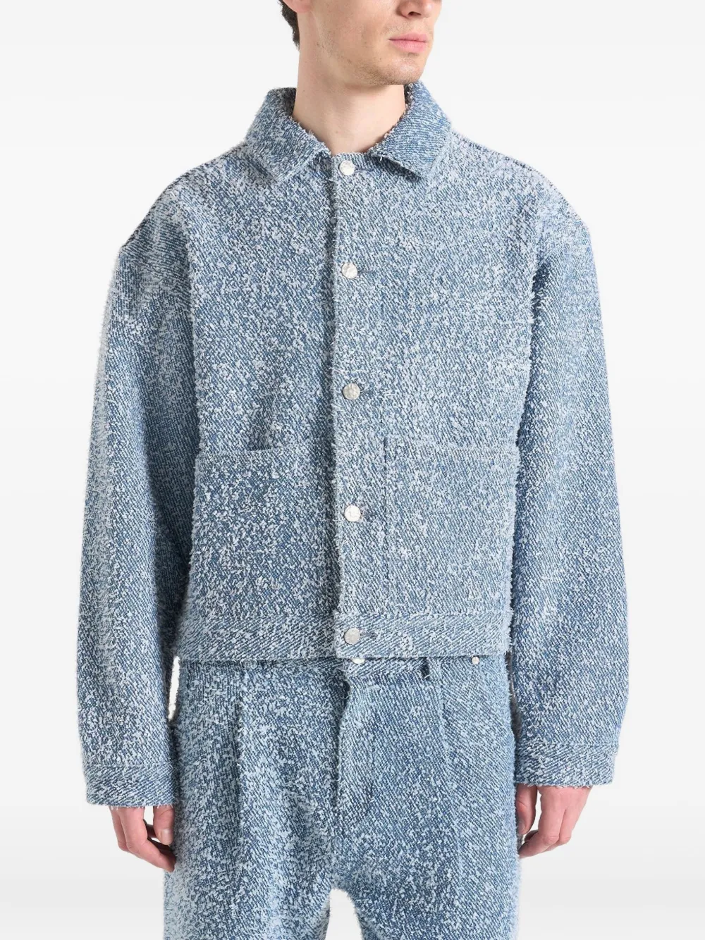 Manière De Voir Damien bouclé back-pleat jacket | Blue | Image 1
