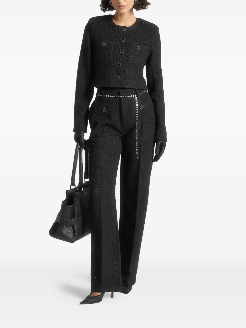 Manière De Voir Nathalie chain-belt tweed trousers | Slacks | Image 2