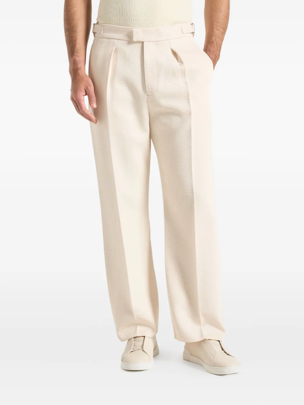 Manière De Voir Dorian geplooide broek Beige