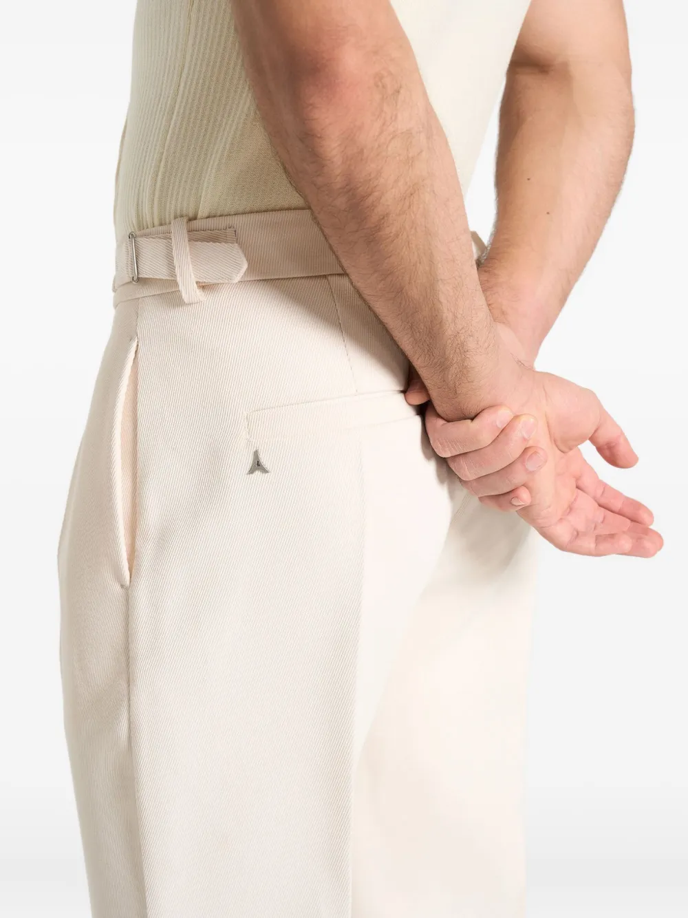 Manière De Voir Dorian geplooide broek Beige