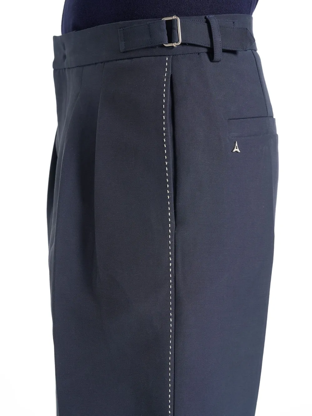 Manière De Voir Marius broek met geplooid detail en stiksel Zwart