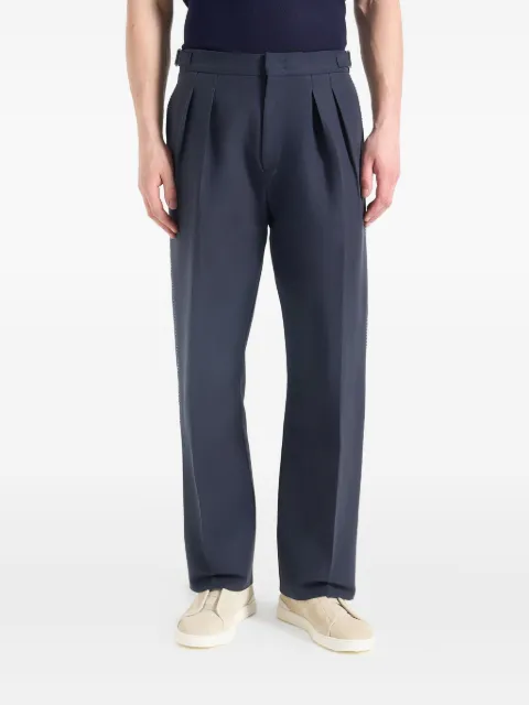 Manière De Voir Marius pleat-detailed topstitched trousers