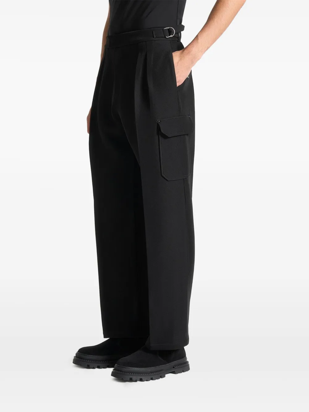 Manière De Voir Maurice geplooide regular-fit broek Zwart