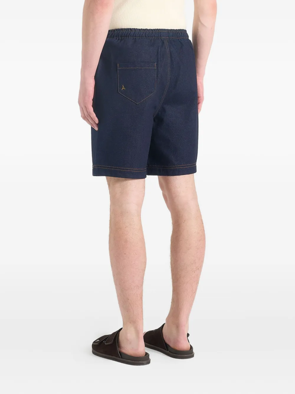 Manière De Voir Edgar denim shorts met elastische tailleband Blauw