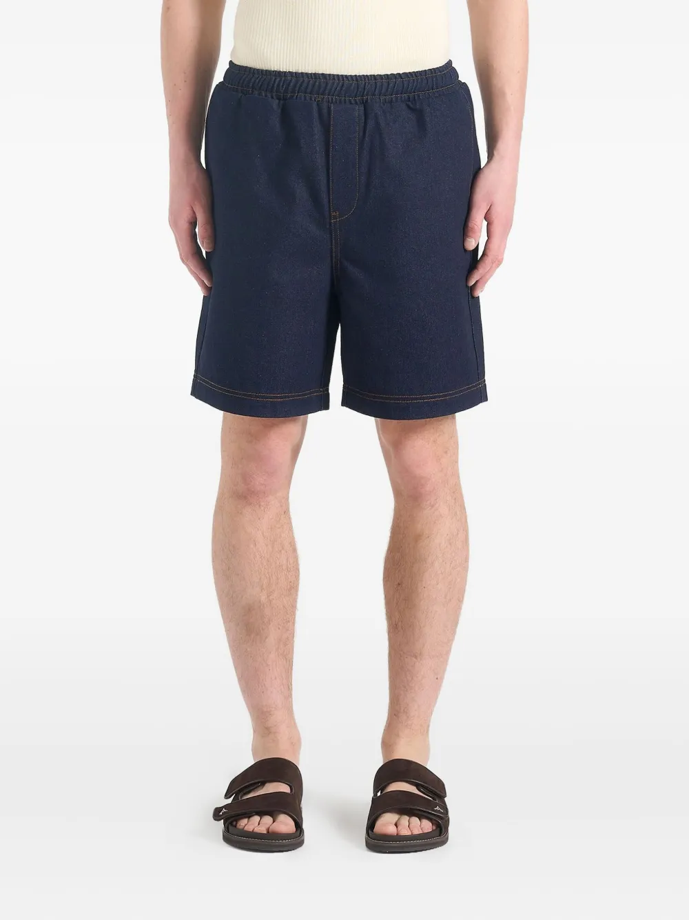 Manière De Voir Edgar denim shorts met elastische tailleband Blauw