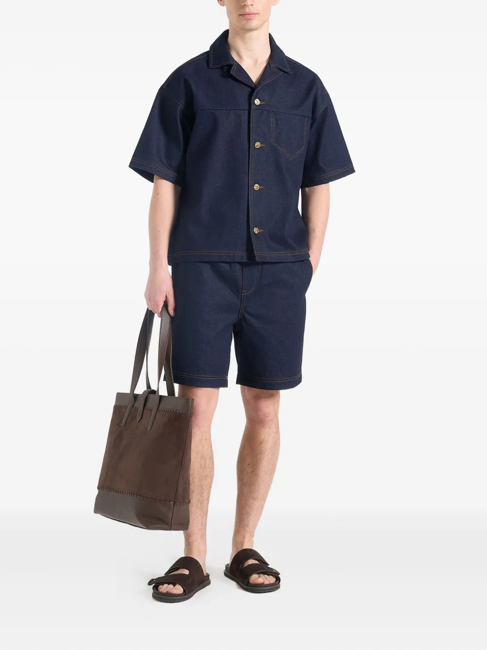 Manière De Voir Edgar elasticated-waistband denim shorts | Denim Shorts | Image 2