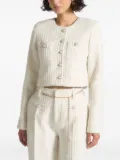 Manière De Voir Celine pearl-embellished cropped tweed jacket - Neutrals