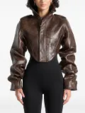Manière De Voir Solange corset-detail tacked-sleeve jacket - Brown