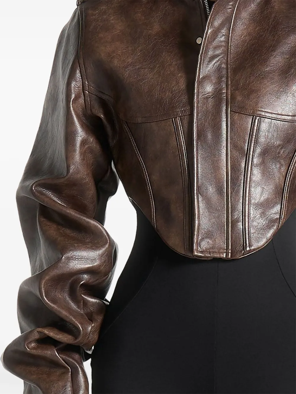 Manière De Voir Solange jack met korset0detail en geplooide mouwen Bruin