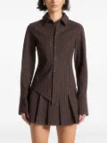 Manière De Voir Sonia Angled pinstripe shirt - Brown