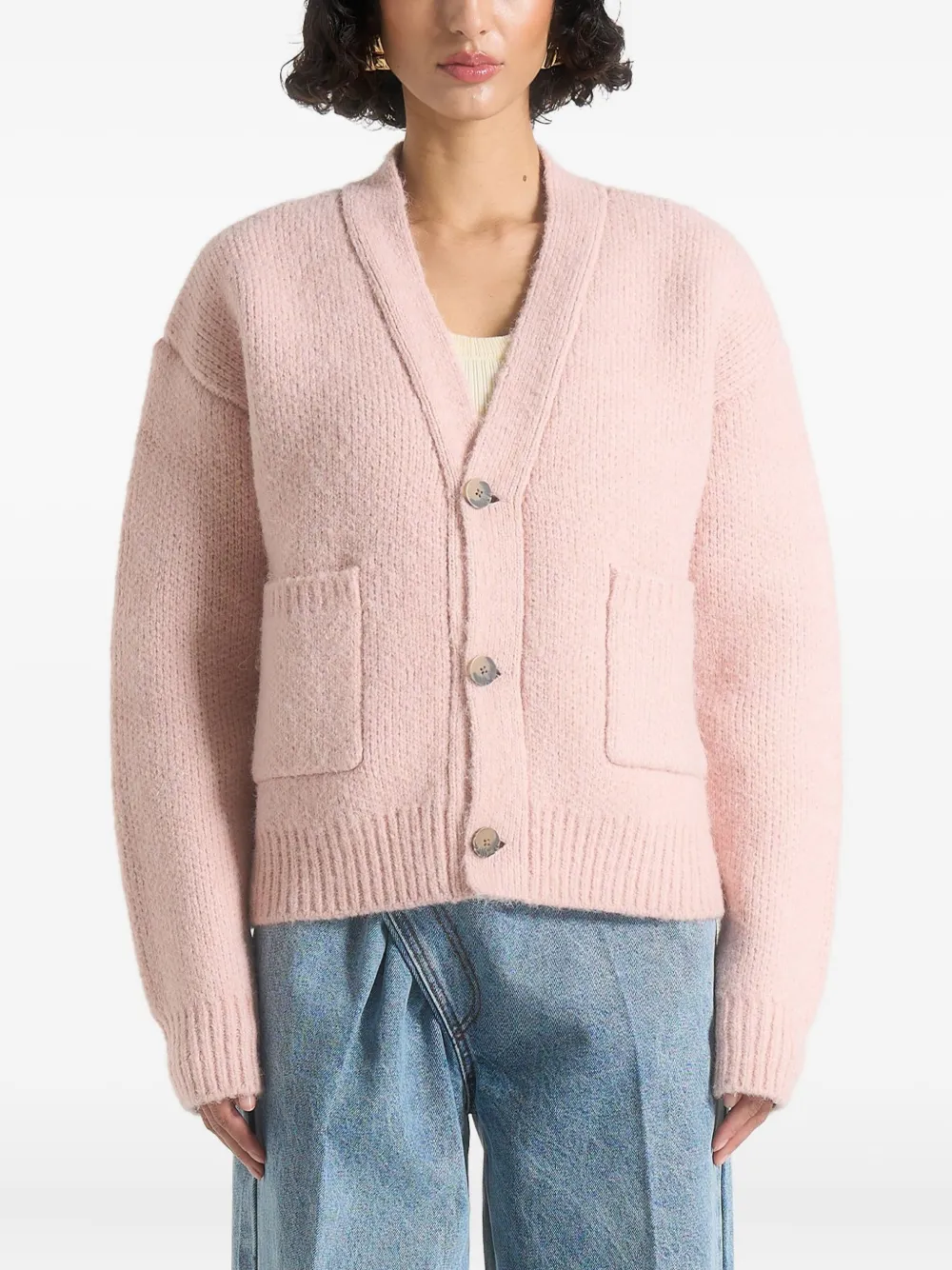 Manière De Voir patch-pocket cardigan Roze