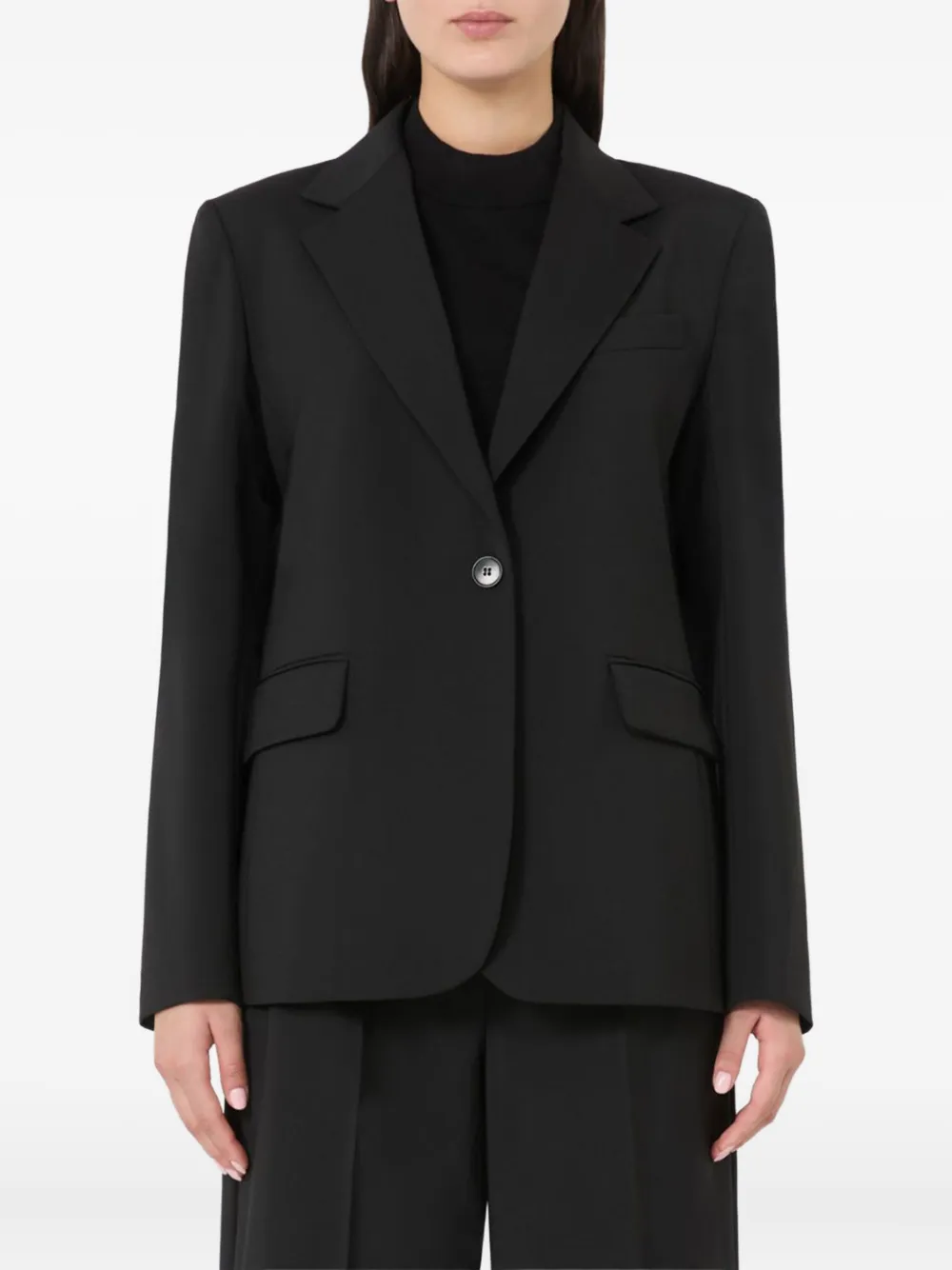 Weekend Max Mara Blazer met enkele rij knopen Zwart