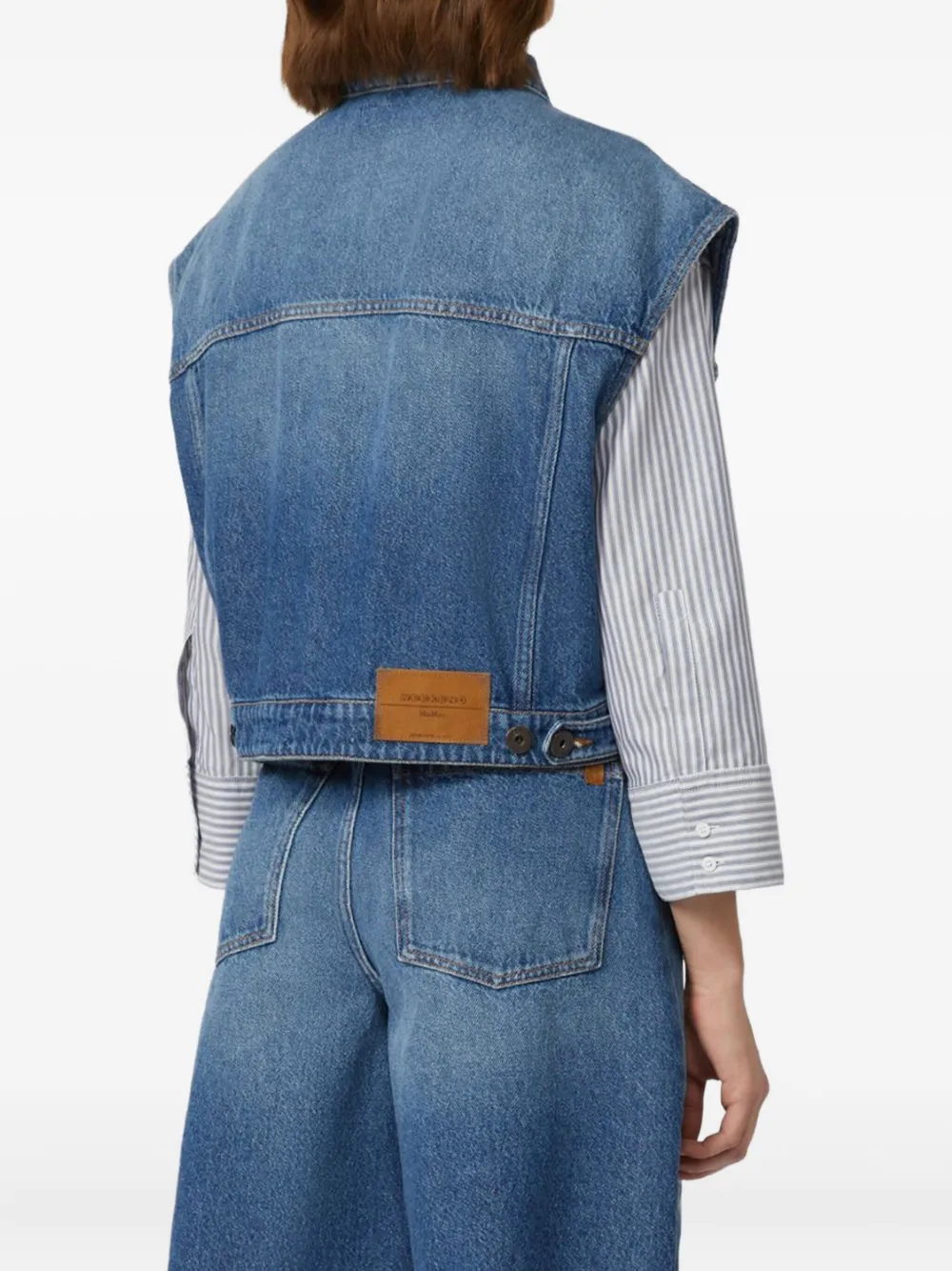 Weekend Max Mara Mappa denim gilet met knopen Blauw