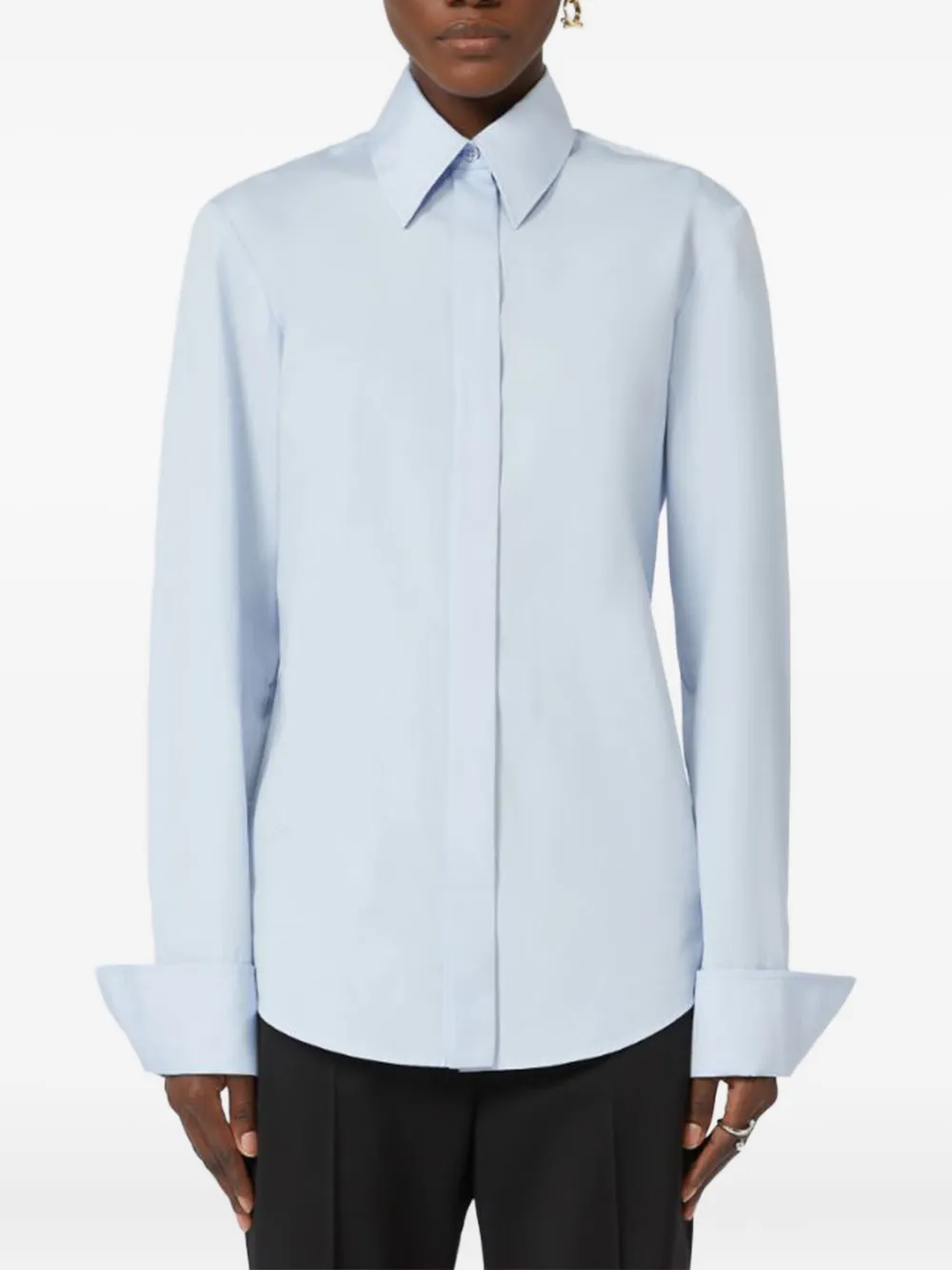 Sportmax poplin cuffs shirt Blauw