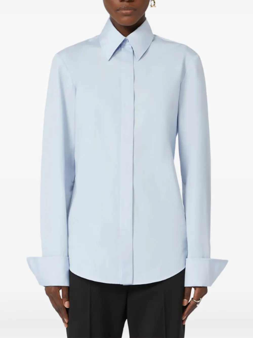Sportmax poplin cuffs shirt Blauw