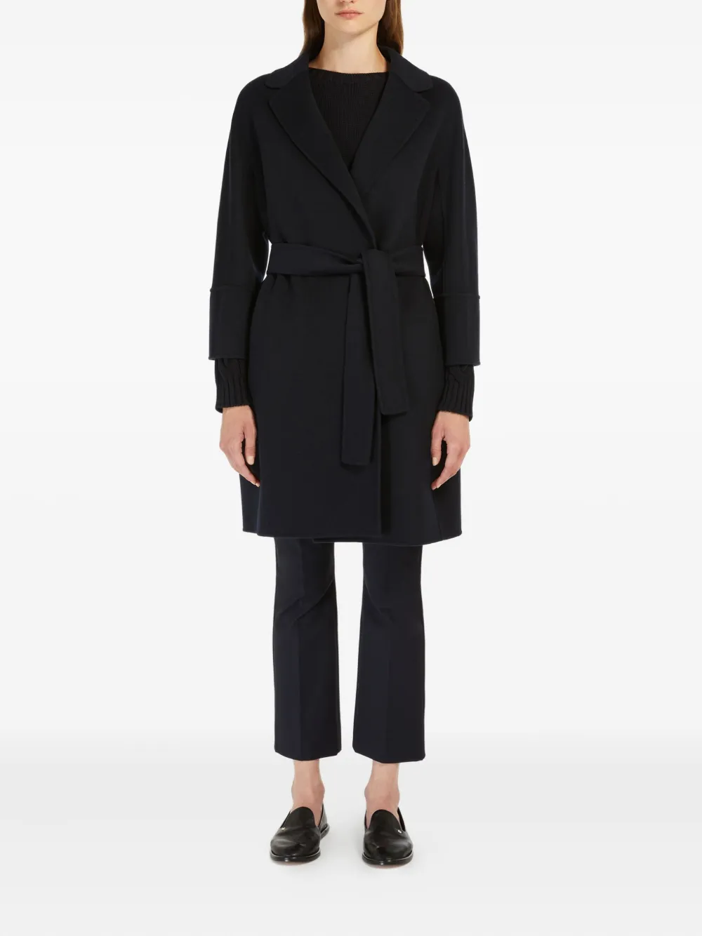 'S Max Mara Arona belted double-faced wool coat Blauw