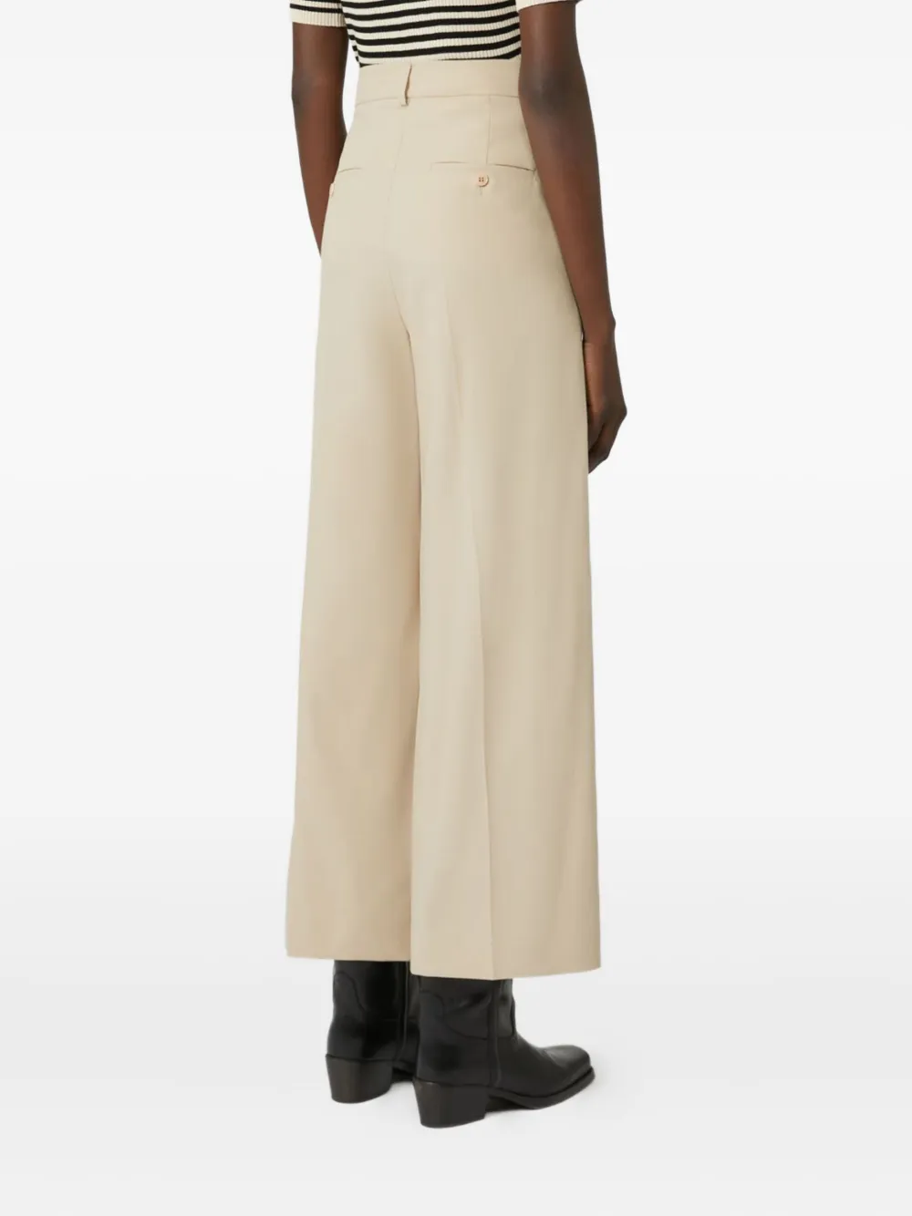 Weekend Max Mara pleated wide-leg trousers Beige