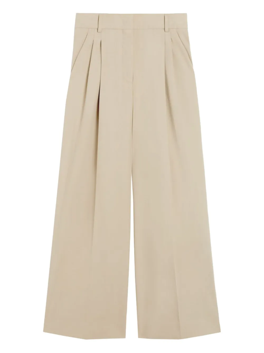 Weekend Max Mara pleated wide-leg trousers Beige