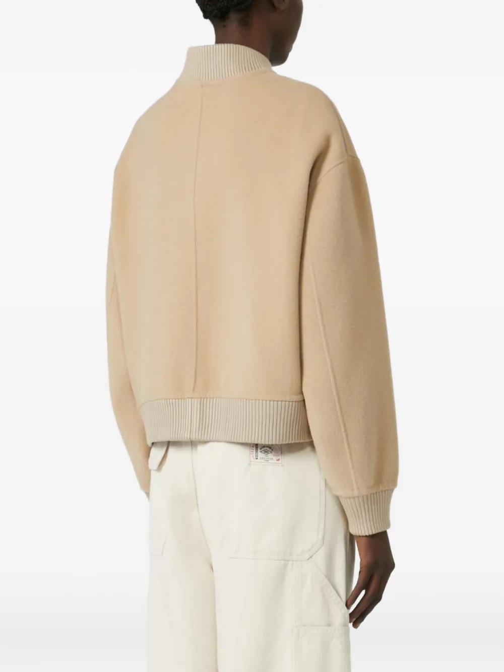 Weekend Max Mara Jack van wolblend met patchdetail Beige
