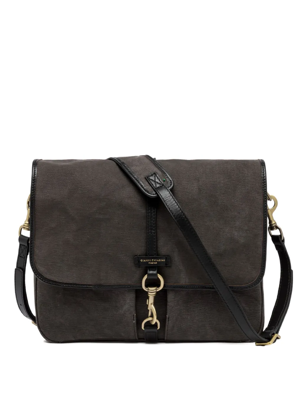 GIANNI CHIARINI Berlino leather-trimmed shoulder bag Zwart