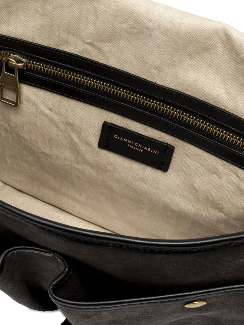GIANNI CHIARINI Berlino leather-trimmed shoulder bag Zwart
