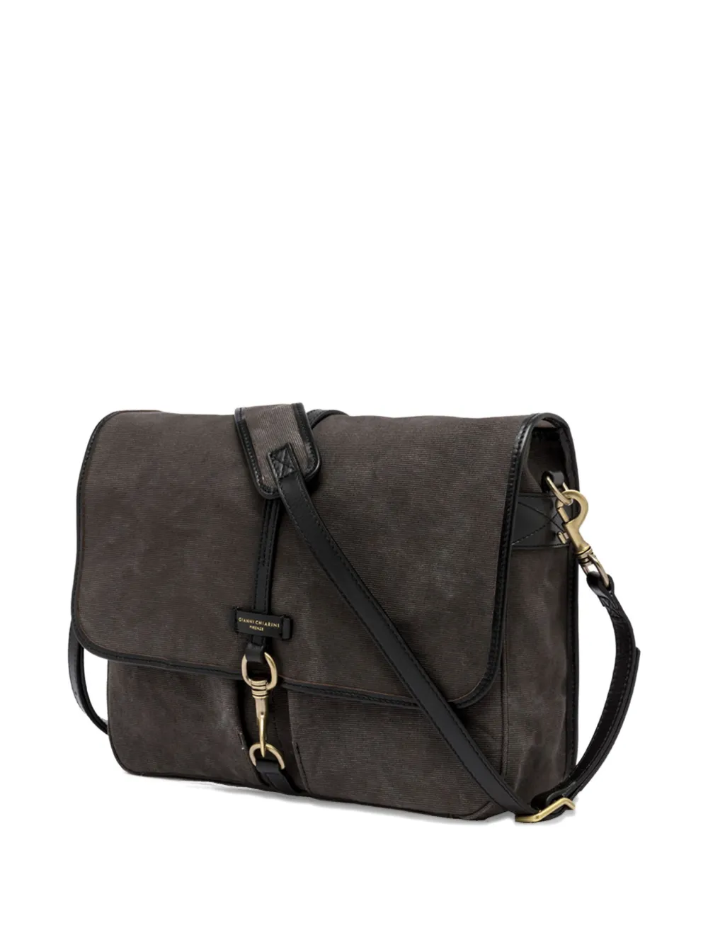 GIANNI CHIARINI Berlino leather-trimmed shoulder bag Zwart