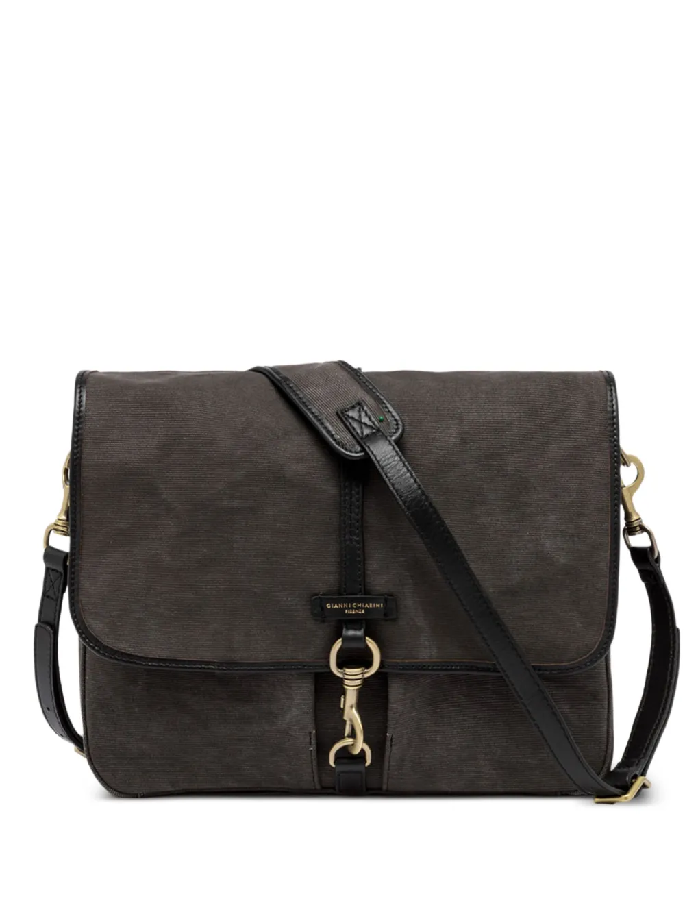GIANNI CHIARINI Berlino leather-trimmed shoulder bag | Black | Image 1