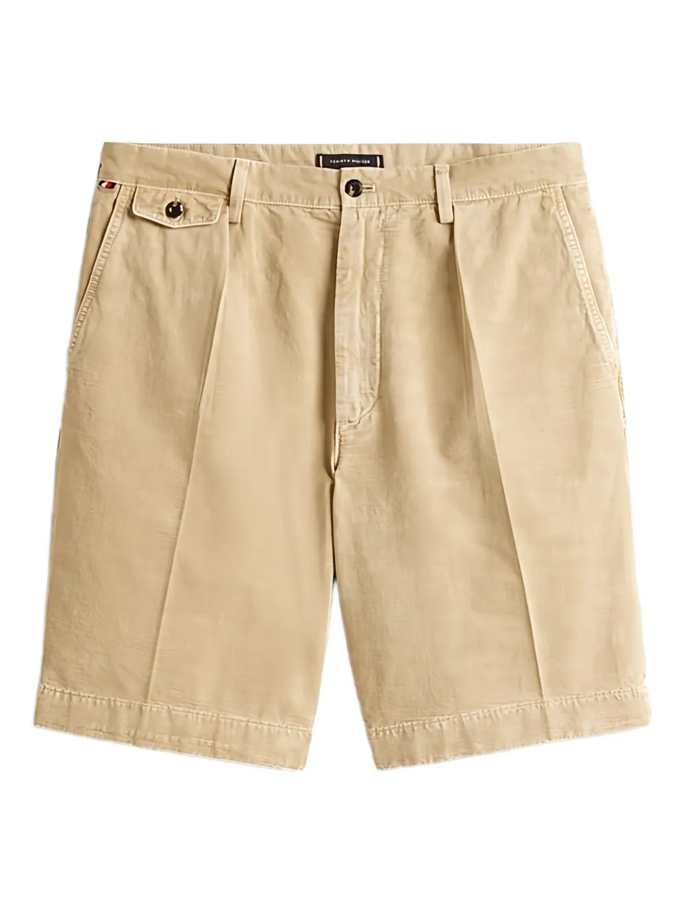 Tommy Hilfiger Geplooide katoenen shorts Beige