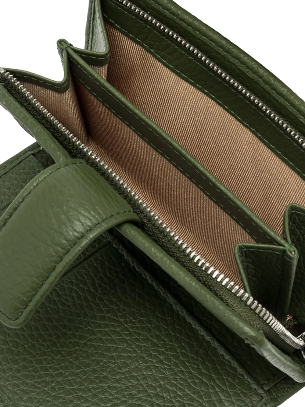 GIANNI CHIARINI Bewerkte leren portemonnee met klepsluiting Groen