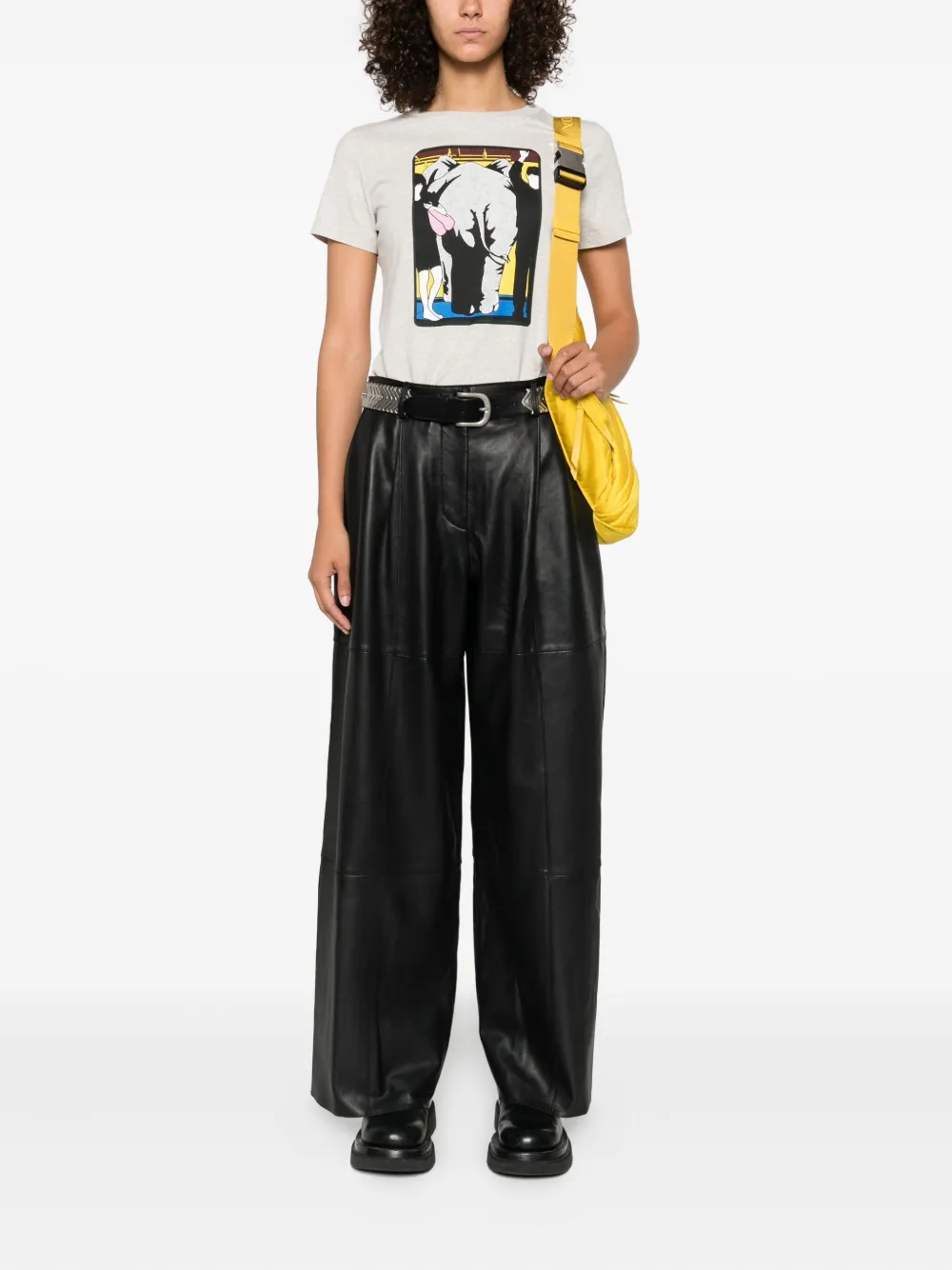 P.A.R.O.S.H. Leren broek Zwart