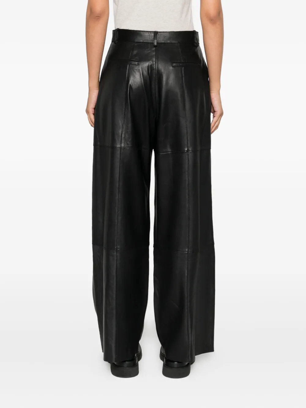 P.A.R.O.S.H. Leren broek Zwart