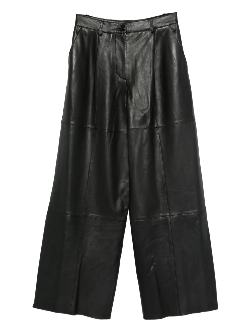 P.A.R.O.S.H. leather straight-leg trousers Zwart