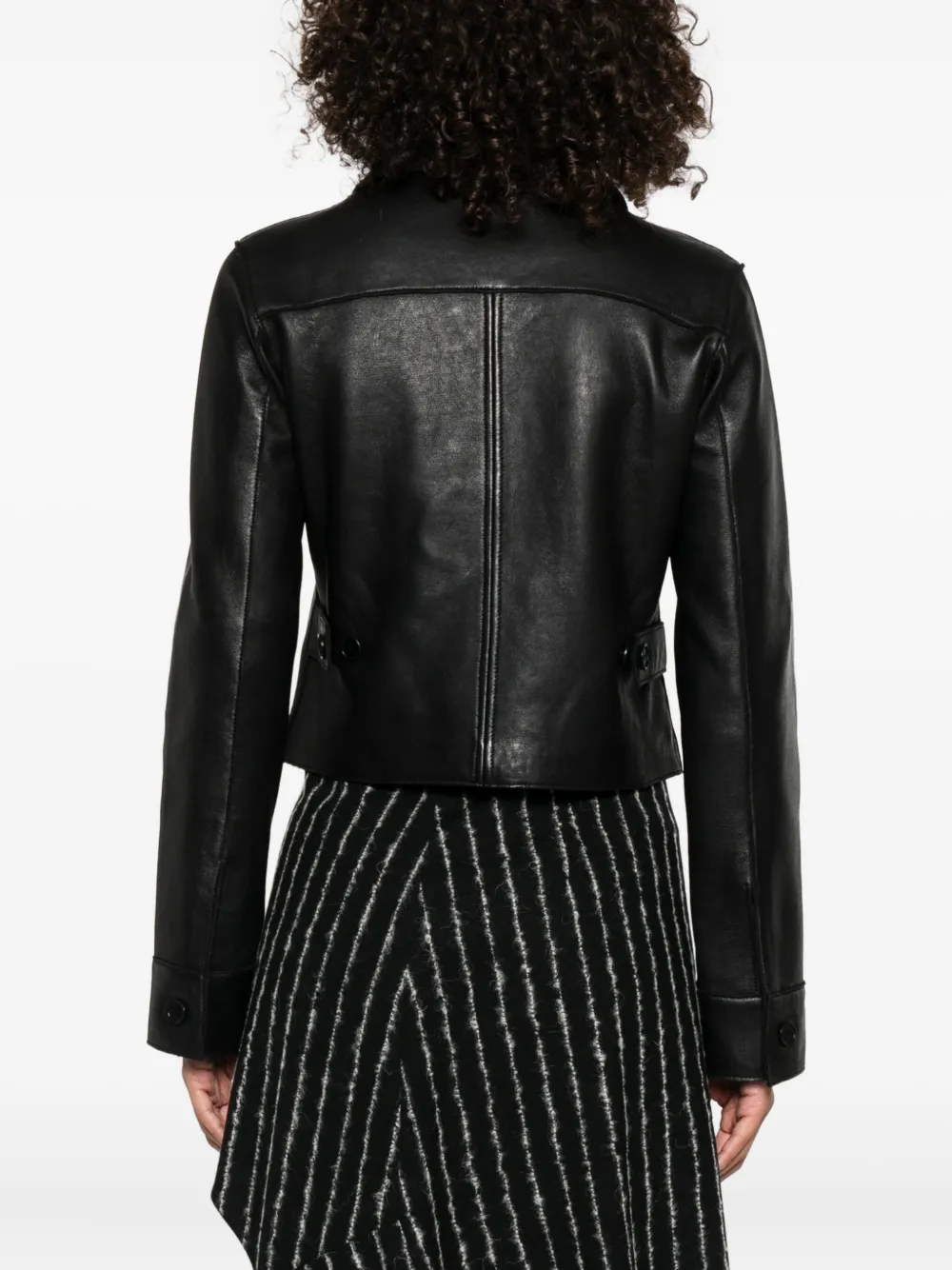P.A.R.O.S.H. Macio flap-pocket leather jacket Zwart