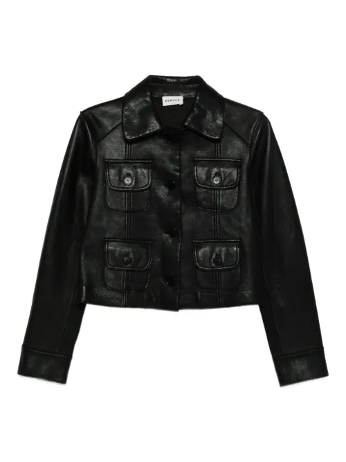 Veste en cuir Macio à poches à rabat - P.A.R.O.S.H. - Modalova