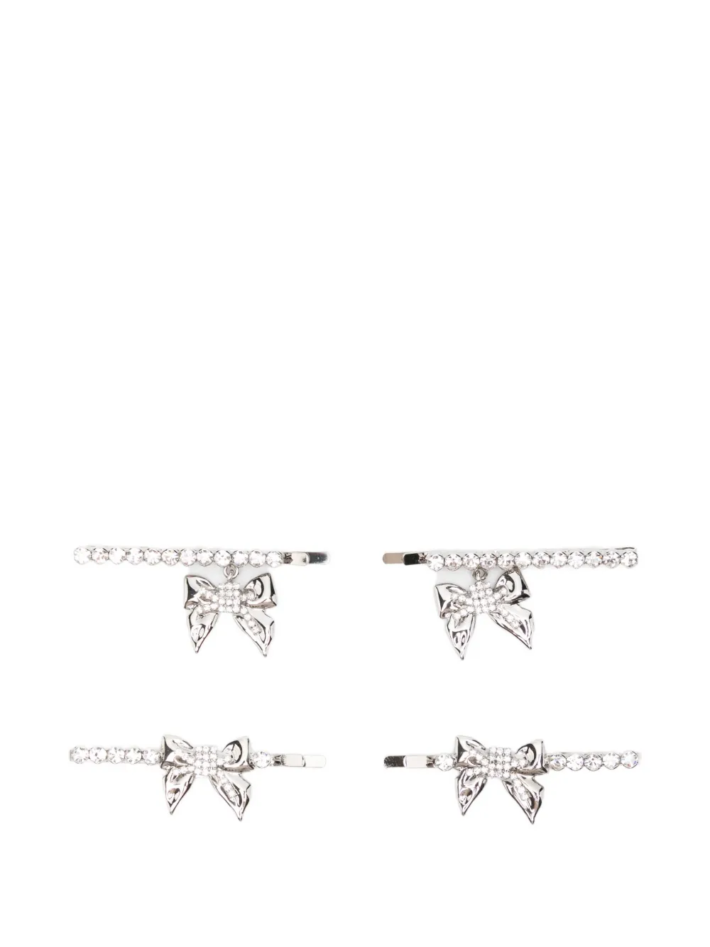 Alessandra Rich bow-embellished hair clips Zilver