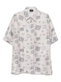 FENDI postage stamp-print silk shirt - Grey