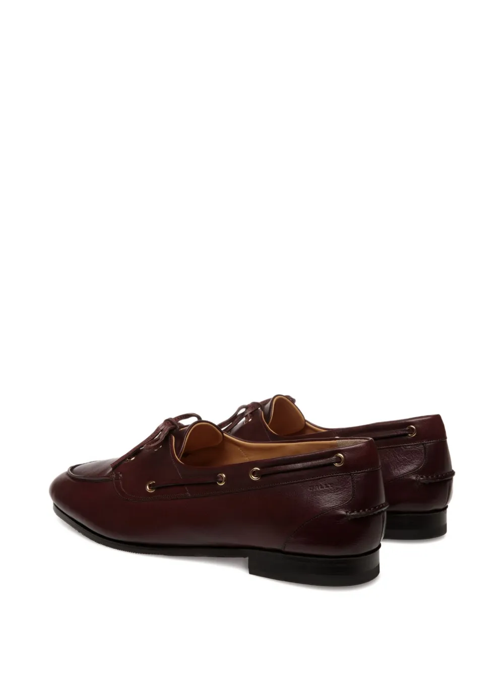Bally Leather Loafers With Round Toe And Rubber Sole In Red