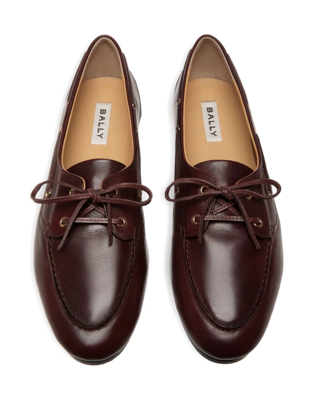 Bally Leather Loafers With Round Toe And Rubber Sole In Red