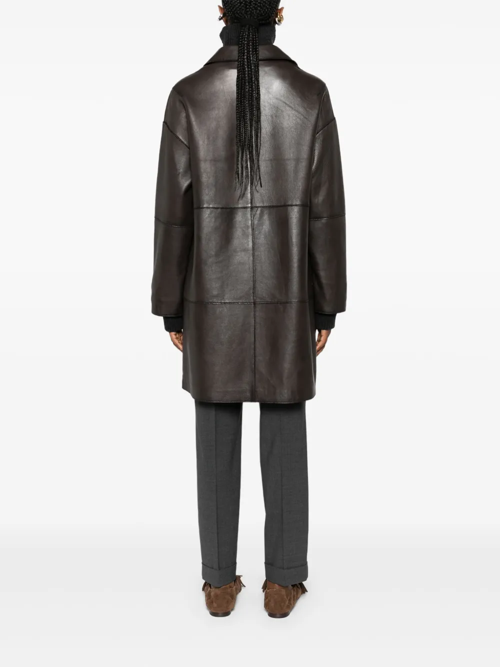 P.A.R.O.S.H. Jas met enkele rij knopen Bruin