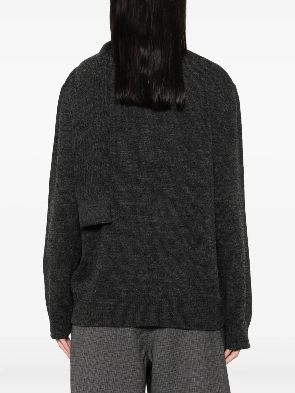 MM6 Maison Margiela Vest met gestrikte hals en knopen Grijs