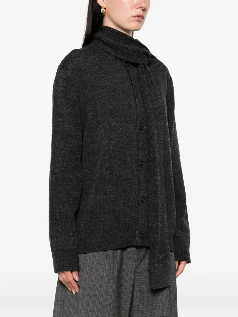 MM6 Maison Margiela Vest met gestrikte hals en knopen Grijs